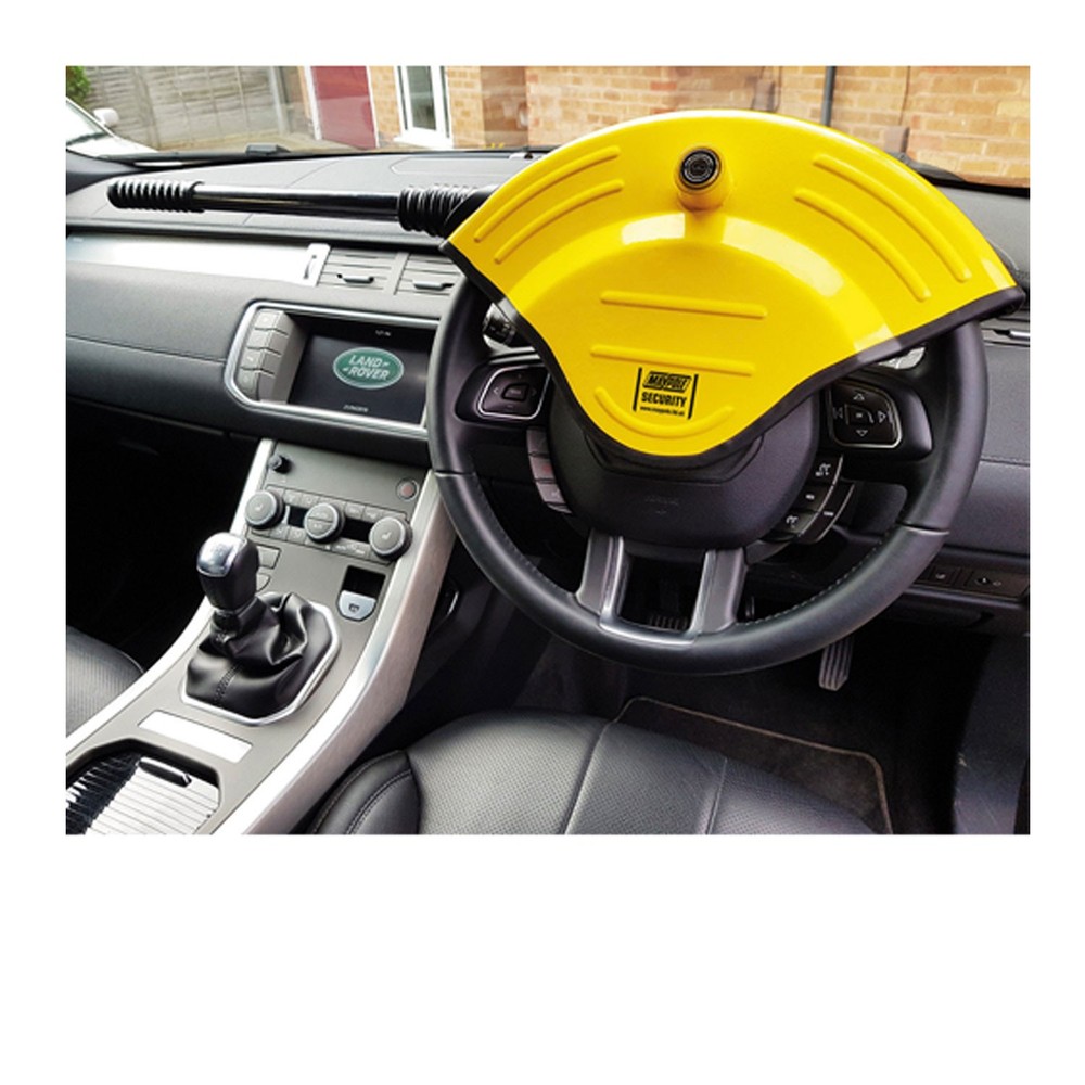 Premium Steering Wheel Lock For Mini High Security Anti Theft Yellow