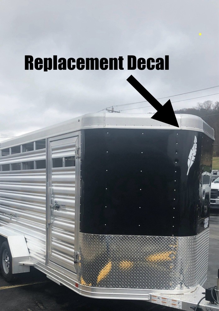 Featherlite Aluminum Trailer Leaf Logo Decal Black 18” Replacement Sticker White