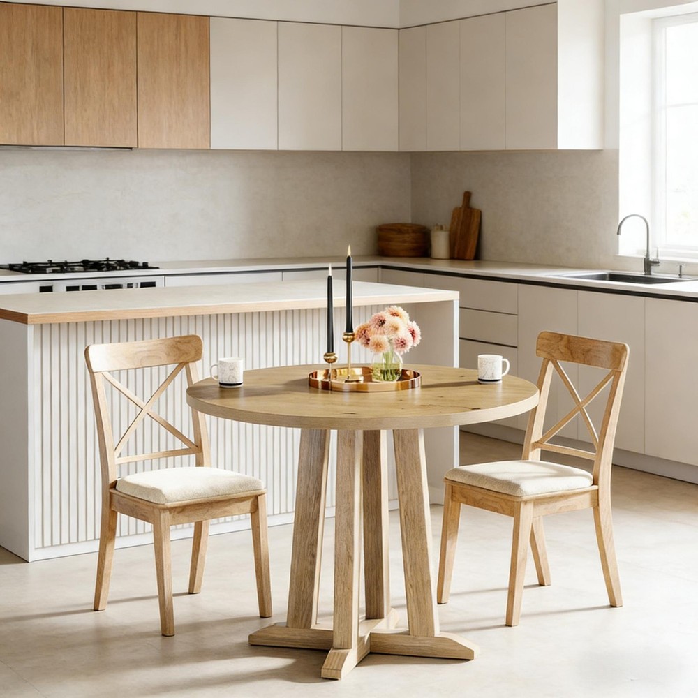 Compact Greeting Table,Wood Kitchen Table,Round Dining Table,Reading table