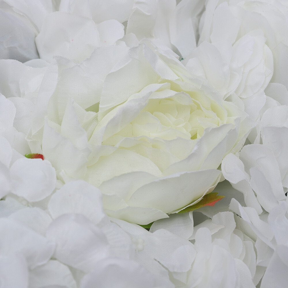 6pcs White Artificial Rose Hydrangea Flower Wall Panels Wedding Party Decor