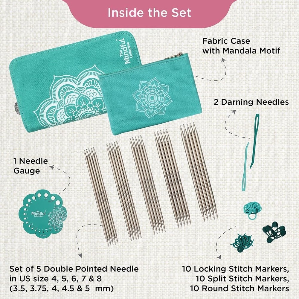 KnitPro Mindful Collection Compassion Double Pointed Knitting Needle Set 6"