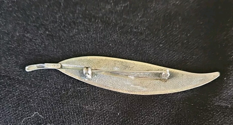 Vintage BEAU Sterling Silver Leaf Brooch Pin