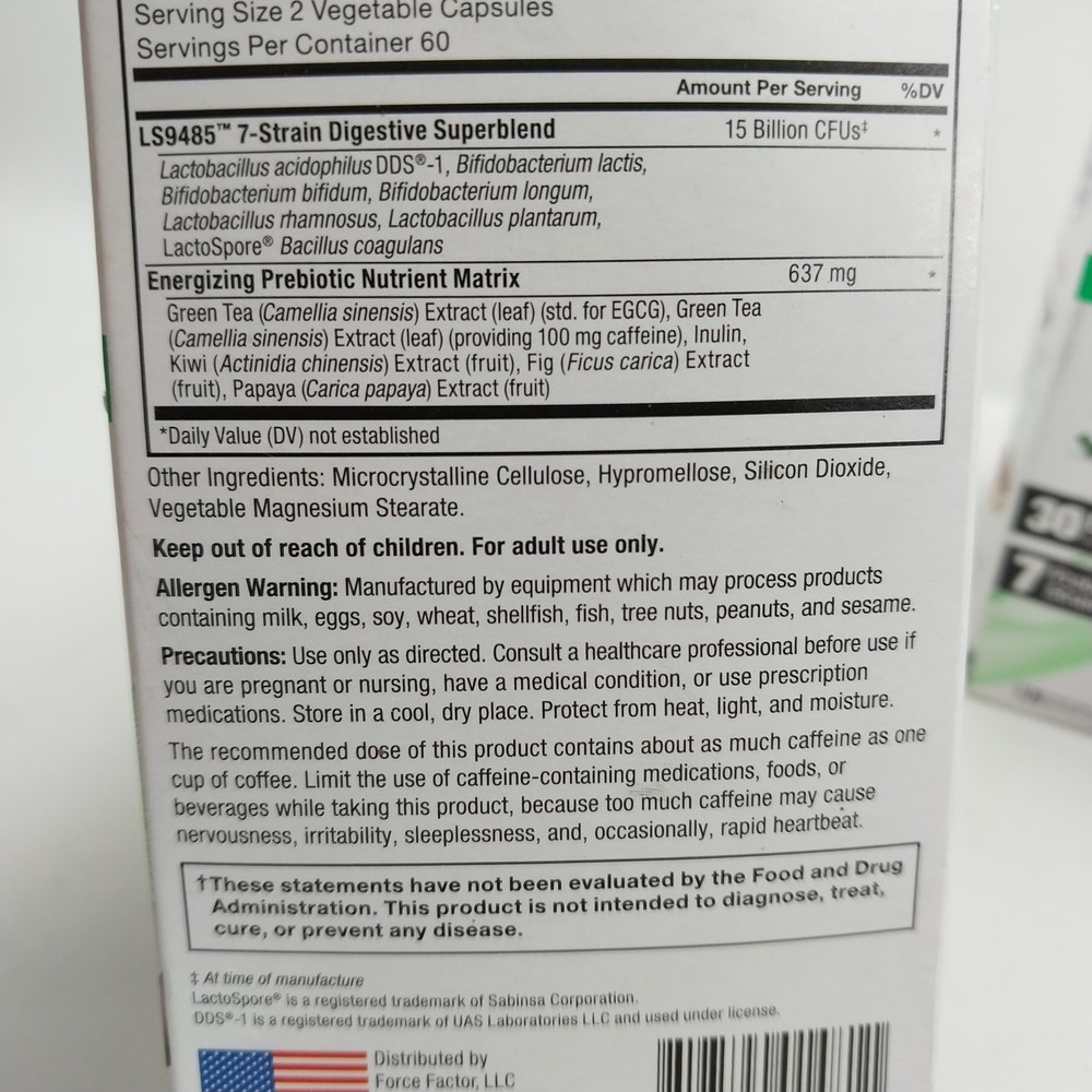 Force Factor ProbioSlim Extra Strength Probiotic30 BillionReduce Bloat