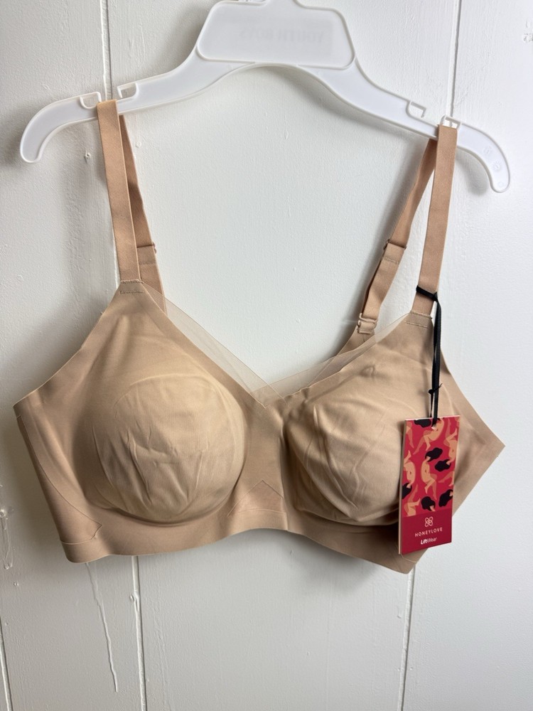 Honey Love CrossOver Wireless Bra Sand Size XL NWT