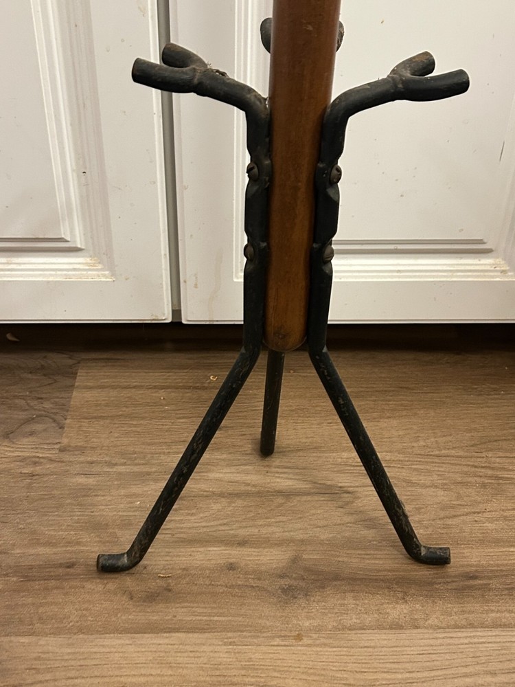 Vintage MCM Walnut Handle Seymour Fireplace Tools about 30" without broom