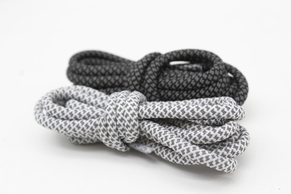 LICK THE SOLE YEEZY 3M REVERSE REFLECTIVE ROPE REPLACEMENT LACES BLACK-WHITE