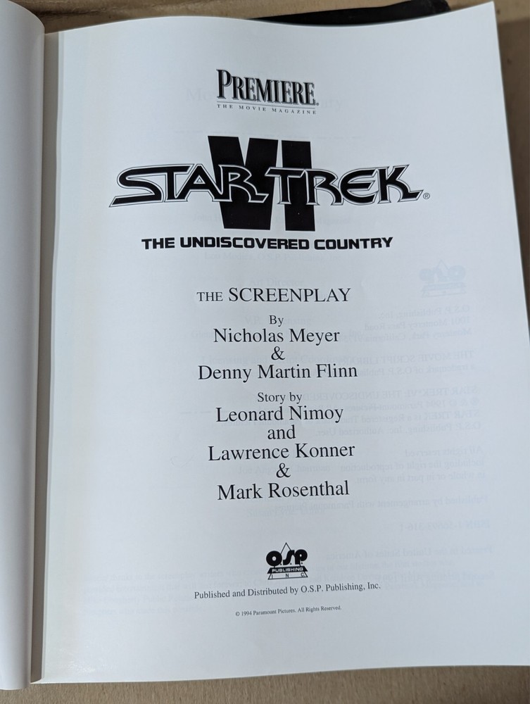 1994 Star Trek Encyclopedia Reference Book & Star Trek IV Movie Script Library
