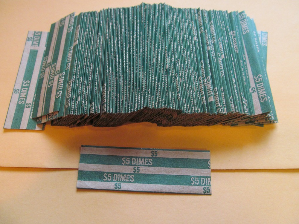 200 FLAT COIN WRAPPERS "DIME"