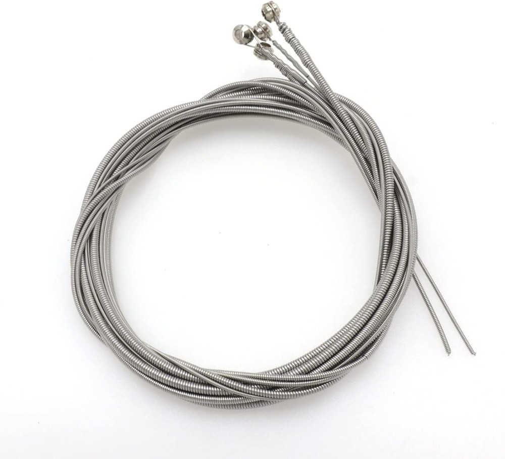 Stainless Steel 4 String Bass Strings Replacement Set, 4 string, silver