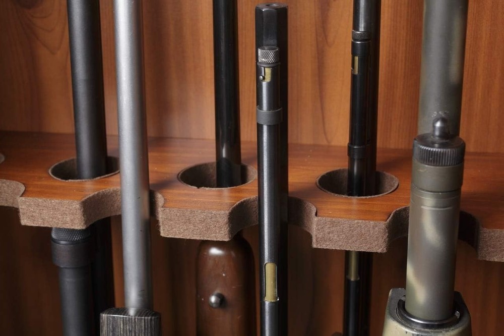 8-Gun Display Cabinet with Tempered Glass - Secure & Stylish Storage Solution