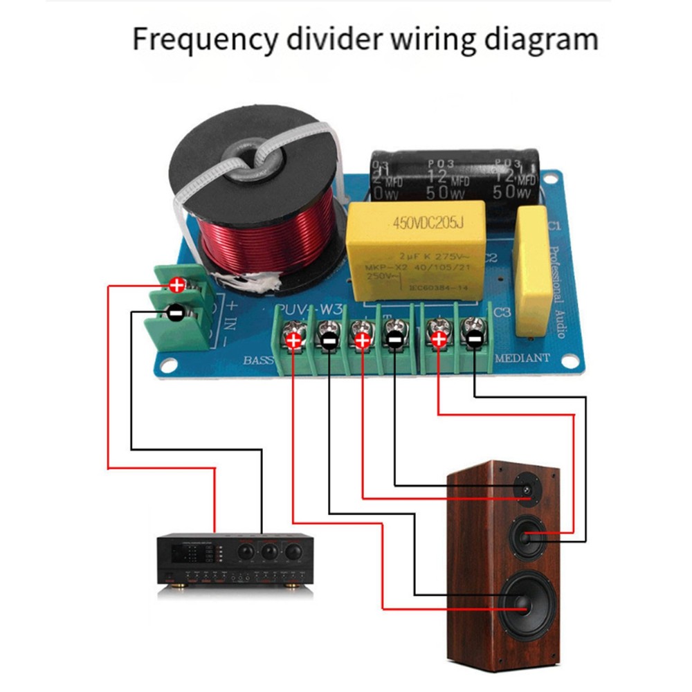 200W 3 Way High Speaker Frequency Divider, Audio Splitter Circuit Board6084