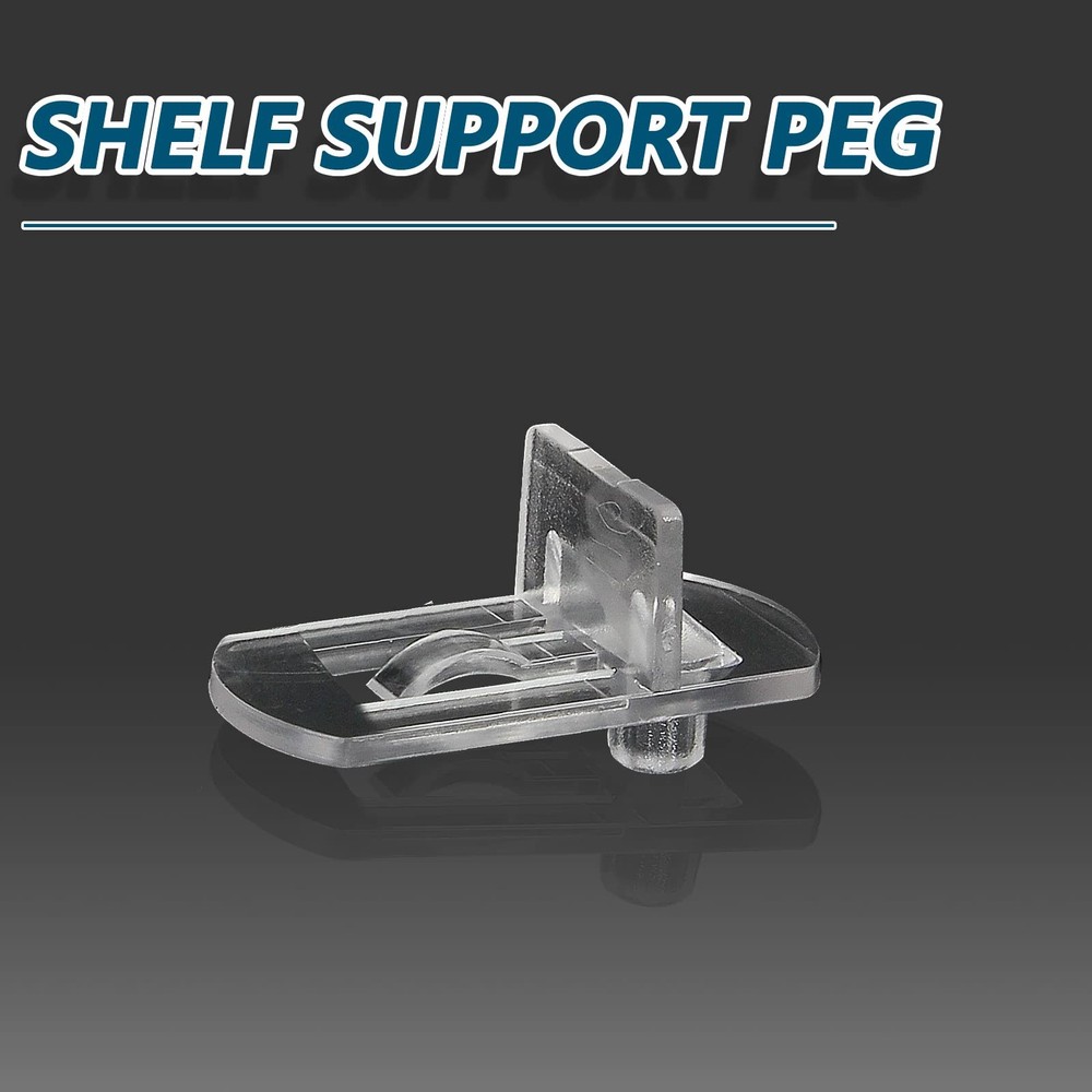 HARSKIYER 50pcs 8mm Clear Plastic Locking Pegs, Self-Locking Shelf Support Pi...