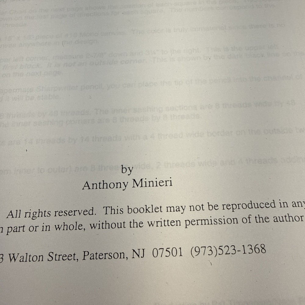 Anthony Minieri Stars For a New Millenium counted needlepoint/canvas pattern