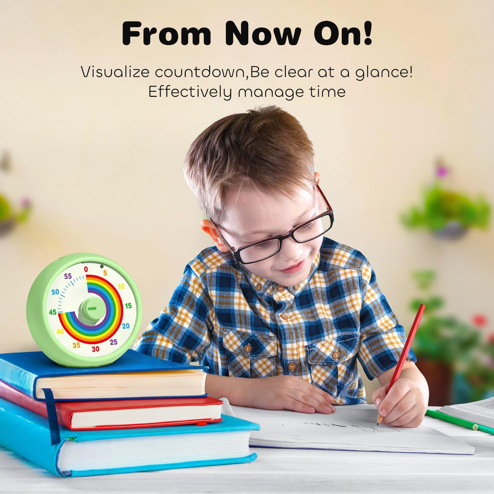 60-Minute Visual Countdown Timer for Kids, Classroom, Office, and Kitchen