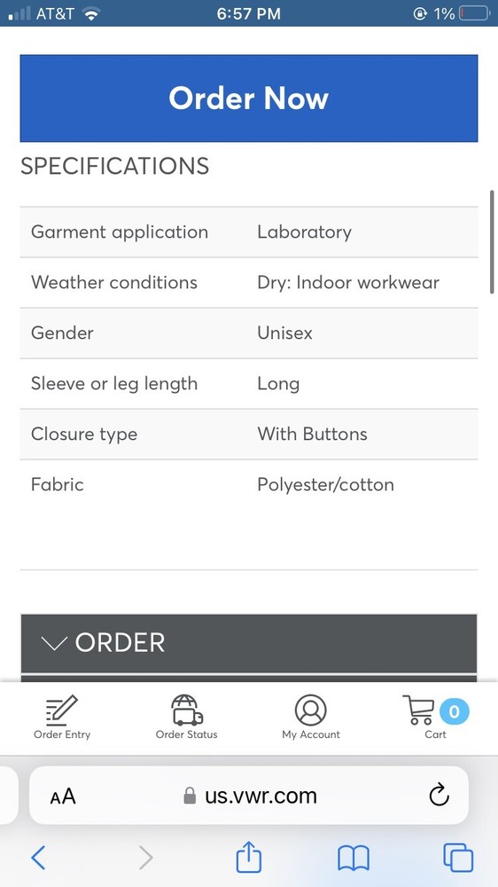 VWR unisex Lab Coat