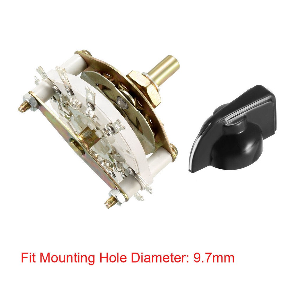 2P4T 2 Pole 4 Position 1 Deck Band Channel Rotary Switch Selector with Knob