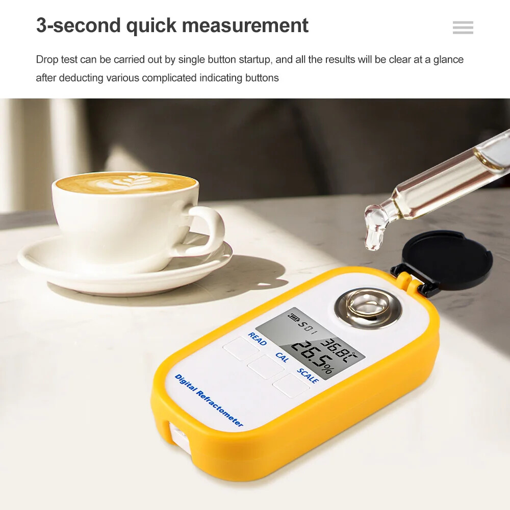 0-25% Digital Coffee Refractometer Concentration Detector Hydrometer Sugar Meter