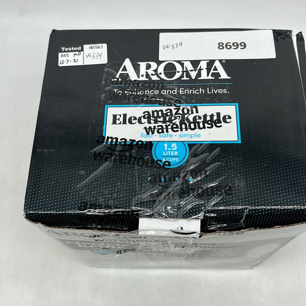 Aroma Housewares AWK-105 1.5 Litter Easy Grip Handle Gray Electric Kettle