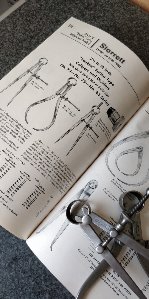 nice STARRETT 4" 73 + 79 Inside + Outside Calipers