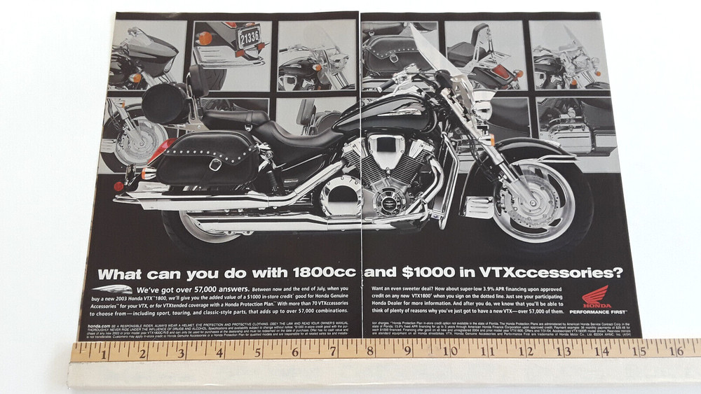2003 HONDA VTX1800 ORIGINAL 2 PAGE AD
