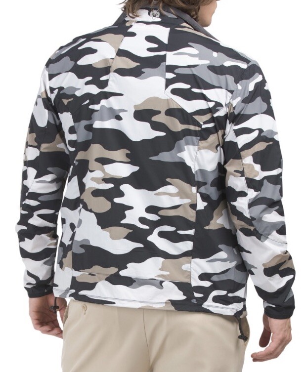 Greyson Golf XL Camo Trailwolf Light Windbreaker Shell Jacket Full Zip Windproof