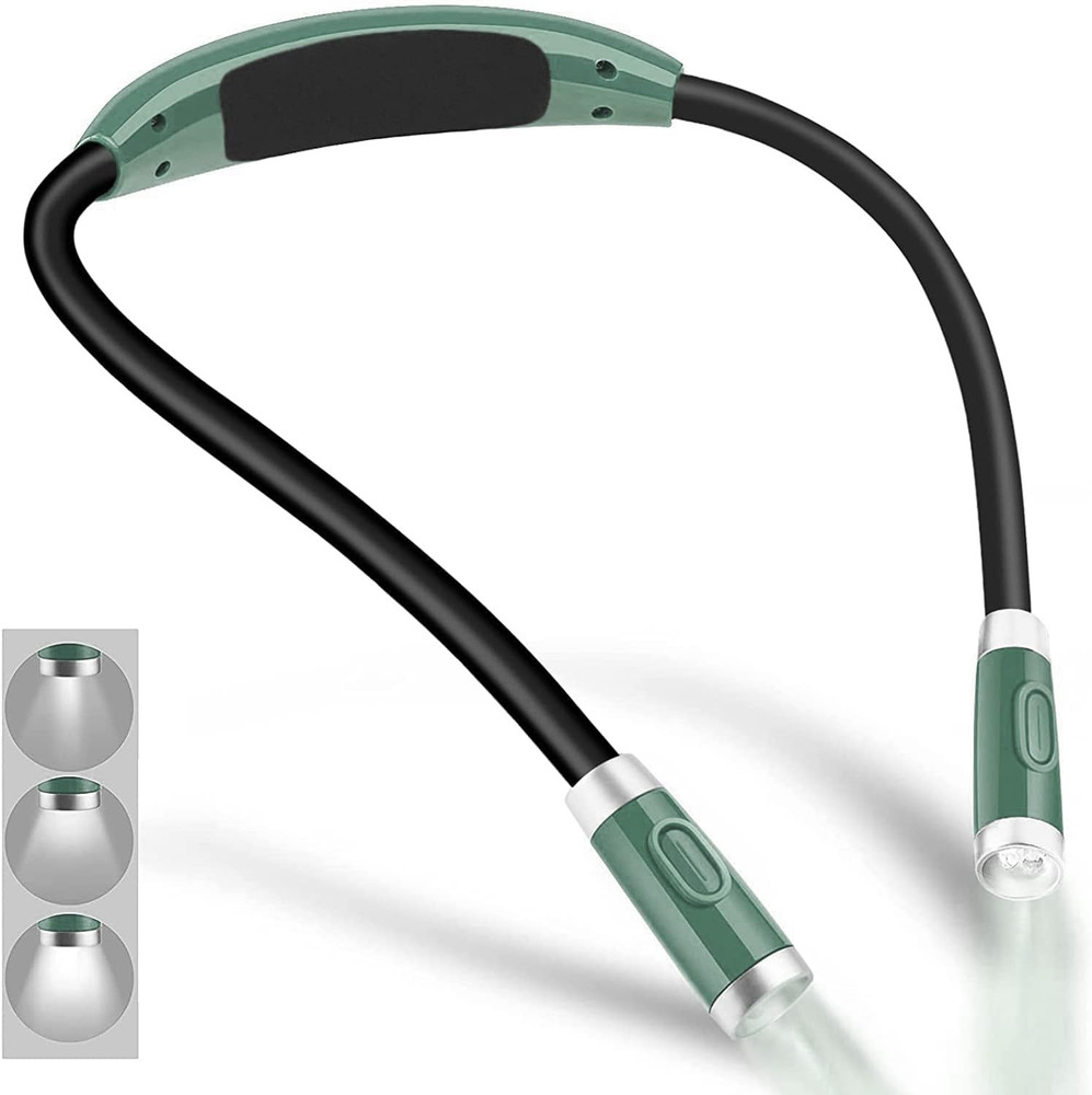 Rechargeable 4 LED Neck Reading Light, Book Lights for Reading in Bed, 3 Brightn