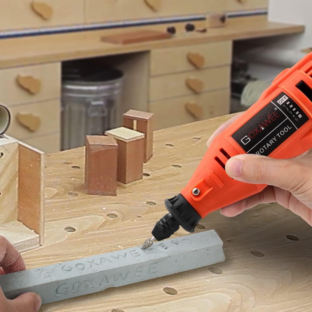 Rotary Tool Kit with Keyless Drill Chuck and Flex Shaft, Variable Speed Elect...