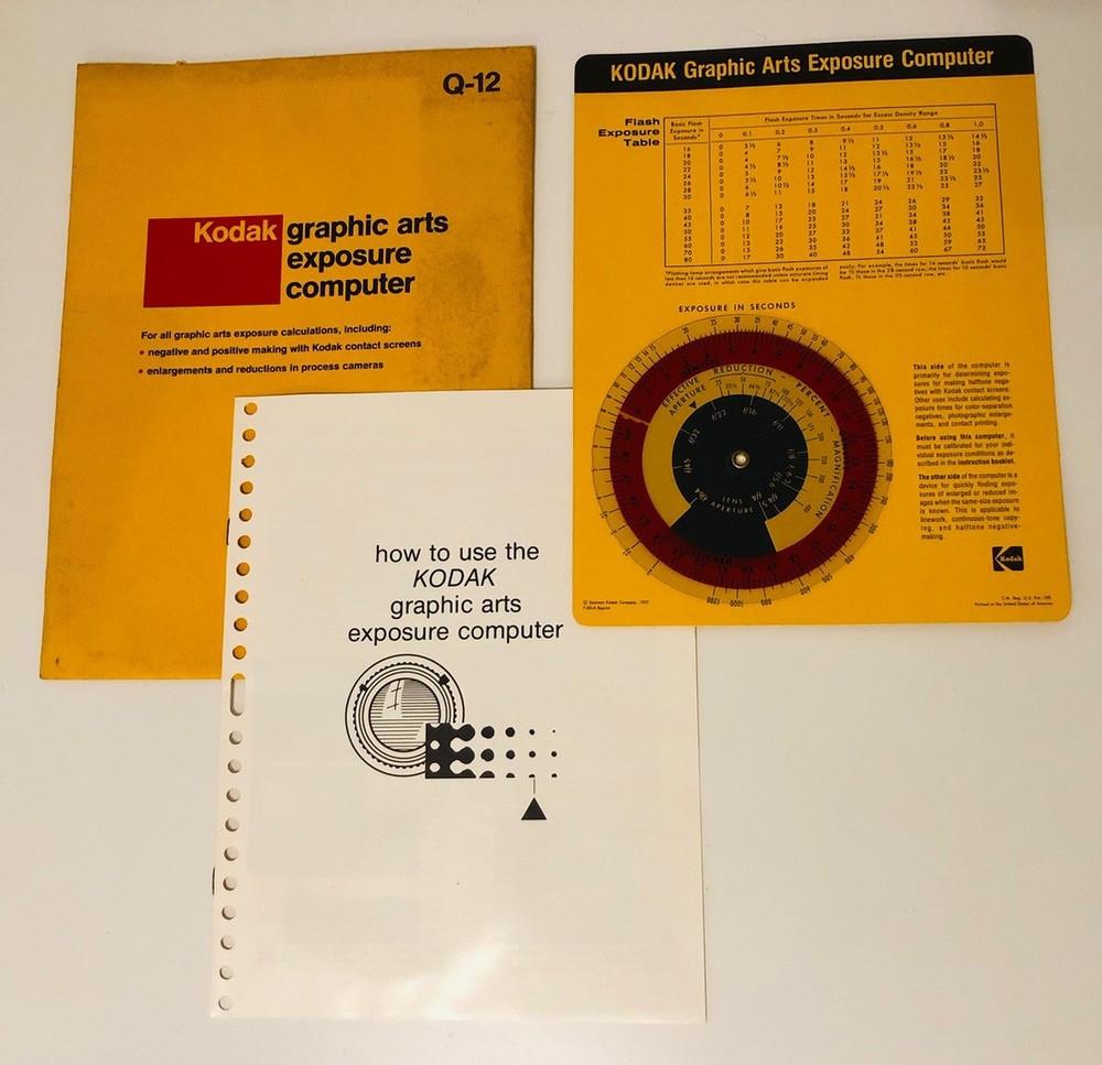 Kodak Q12 Exposure Calculator with Informations