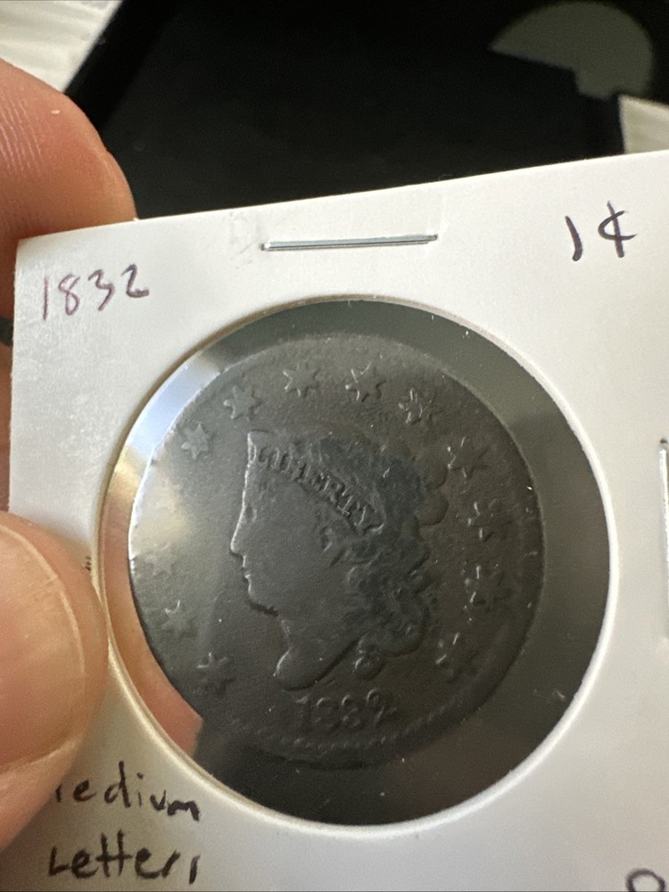 1832 Coronet Head Large Cent, Medium Letters