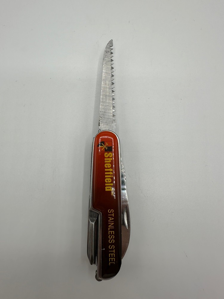 Vintage Sheffield Camp Utility Bar Pocket Knife - Multitool “C”