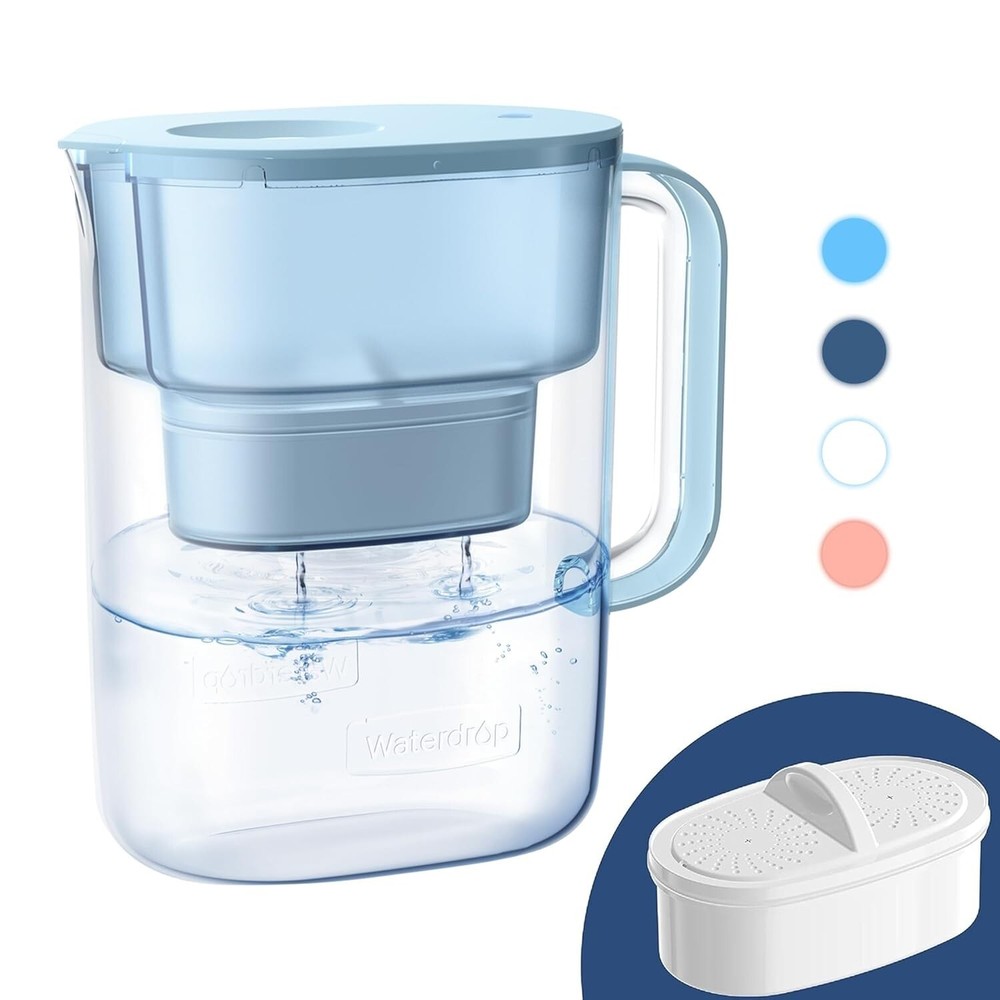 Waterdrop Water Filter Pitcher with 1 Filter, 200-Gallon Long-Life, 10-Cup Large