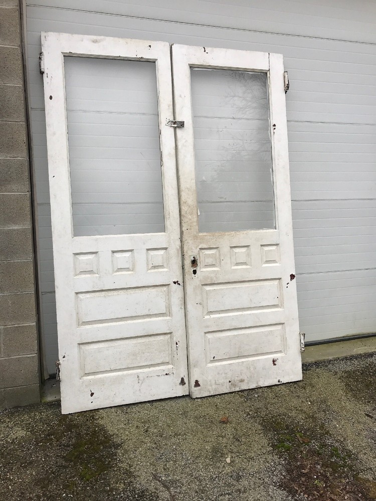 MAR Back Pair Antique Pine Raised Panel Double Doors 65 X 92.5