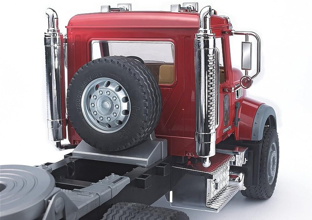 Bruder 02813 Mack Granite Flatbed Truck with JCB Loader Backhoe
