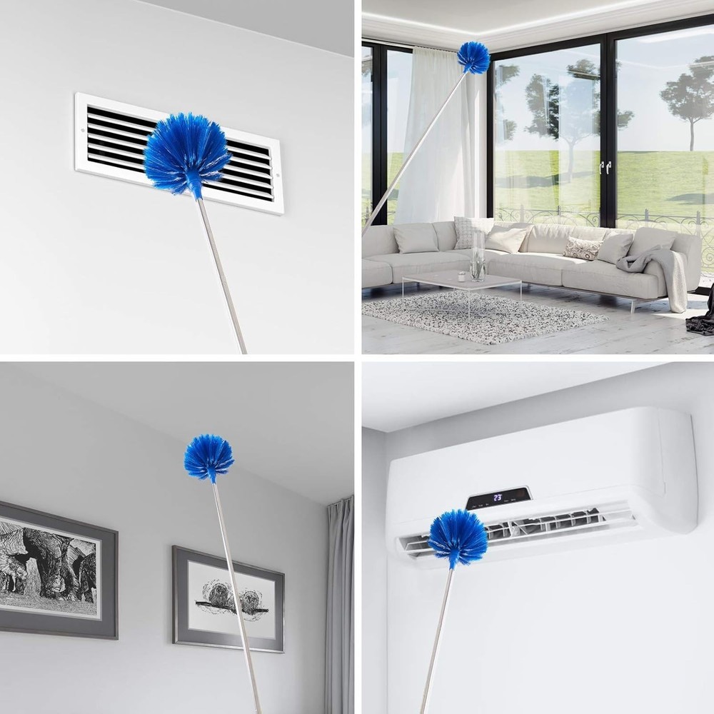 Cobweb Duster with Extension Pole, Washable Cleaning Duster Kit with 2 Duster...
