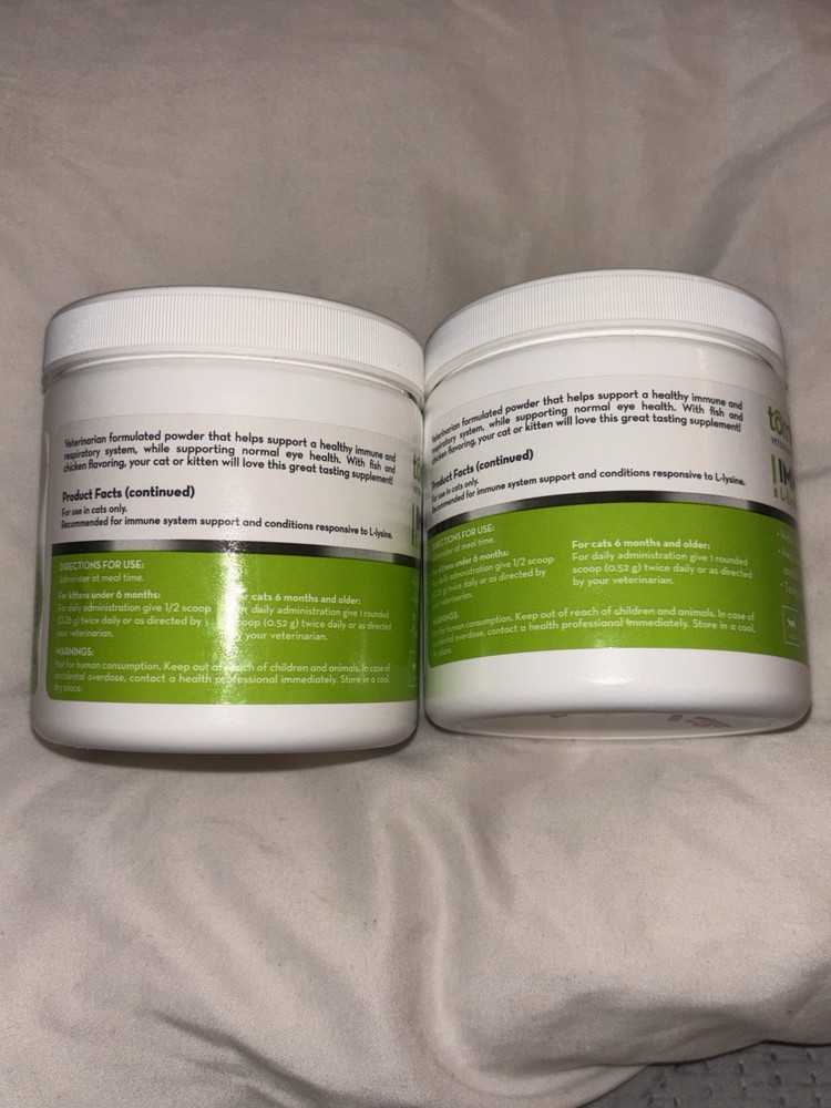2 Tomlyn Immune Support L-Lysine Powder For Cats New