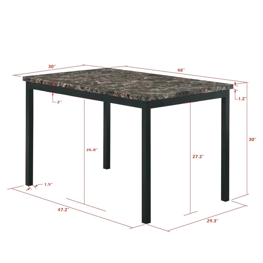 Faux Marble Top metal frame dinette table