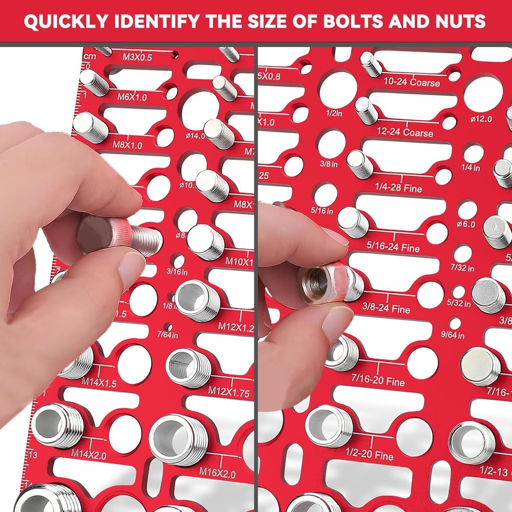 55 Thread Checker - Nut and Bolt Thread Checker Standard and Metric, Bolt Siz...