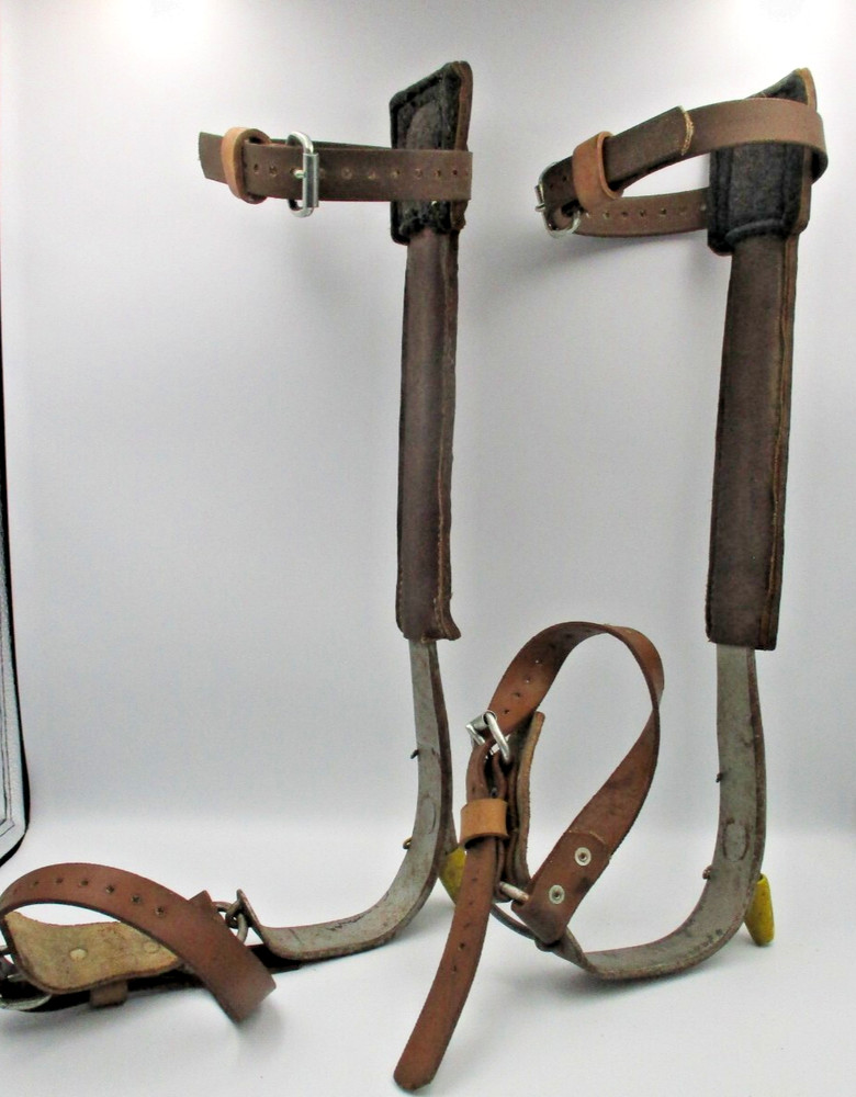 Vintage Bell System Buckingham Lineman's Pole Climbing Spikes