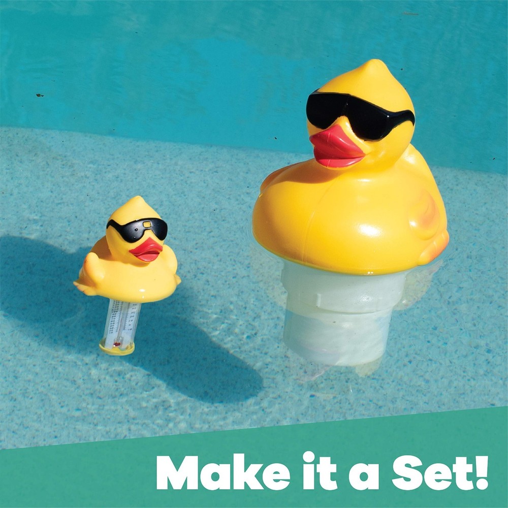Solar Light-Up Derby Duck Pool Chlorine Dispenser – Medium Size Float