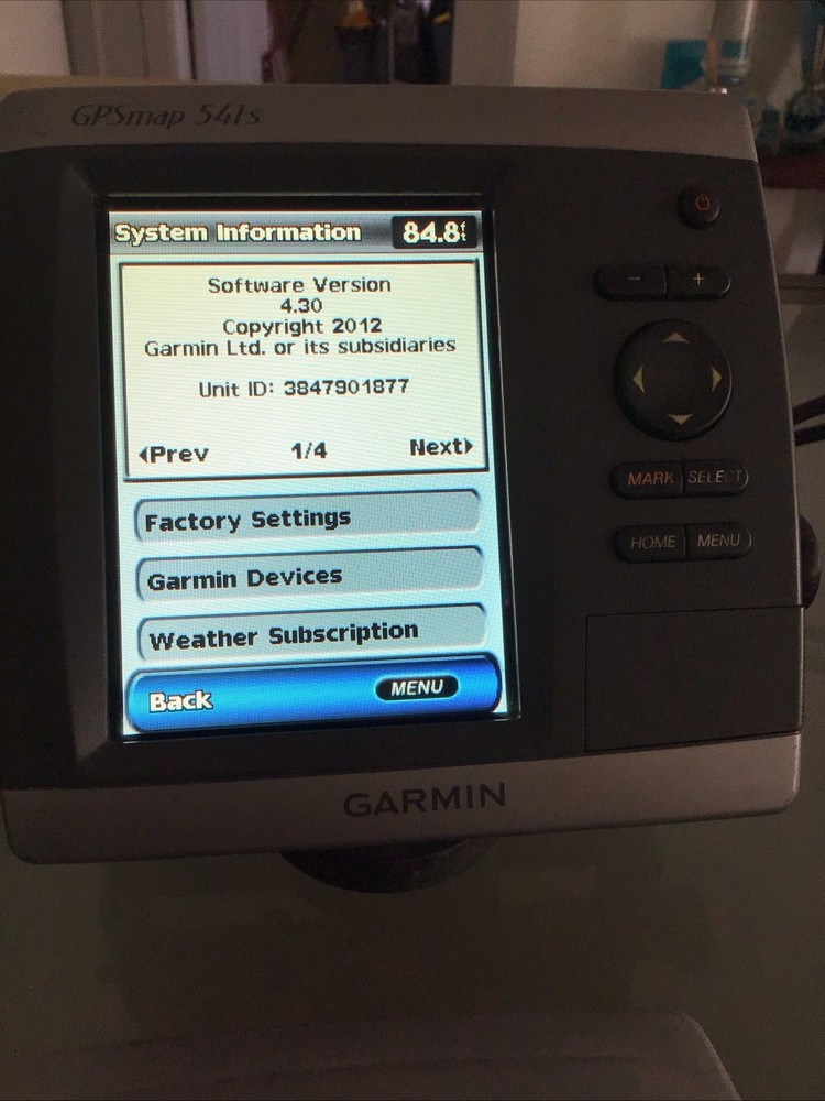 Garmin GPSmap 541s, used, no power/data cables or transducer.