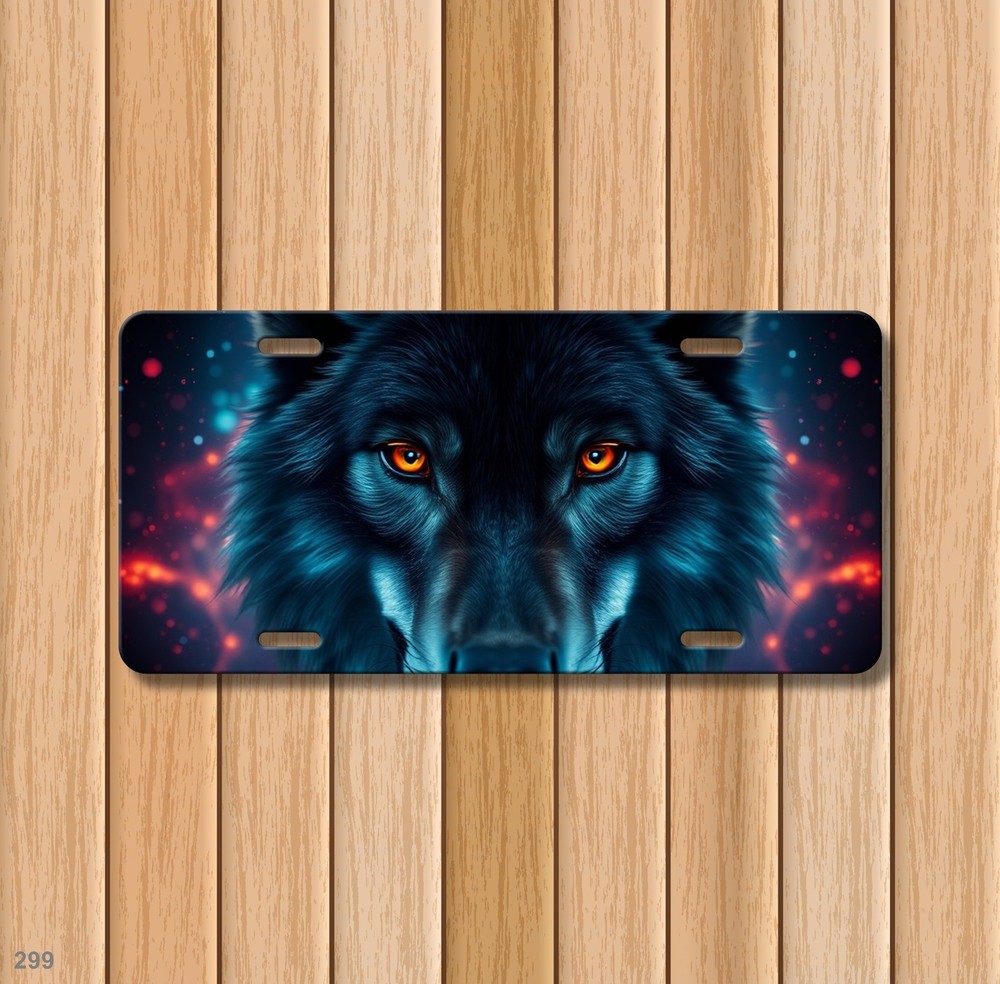 Intense Wolf License Plate Custom Car Tag Anniversary Gift