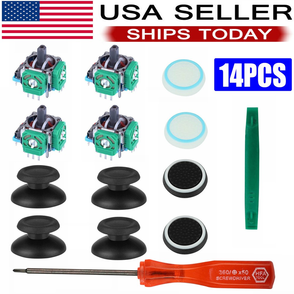 For PS4 Controller Analog Stick Joystick Parts With Caps Replacement Tool Kits
