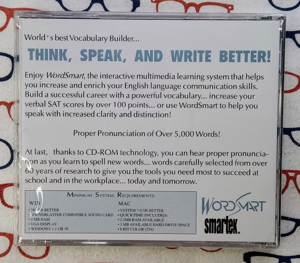 Think Speak & Write Better 1995 Smartek Windows 3.1/95/Mac CD-ROM New/Sealed