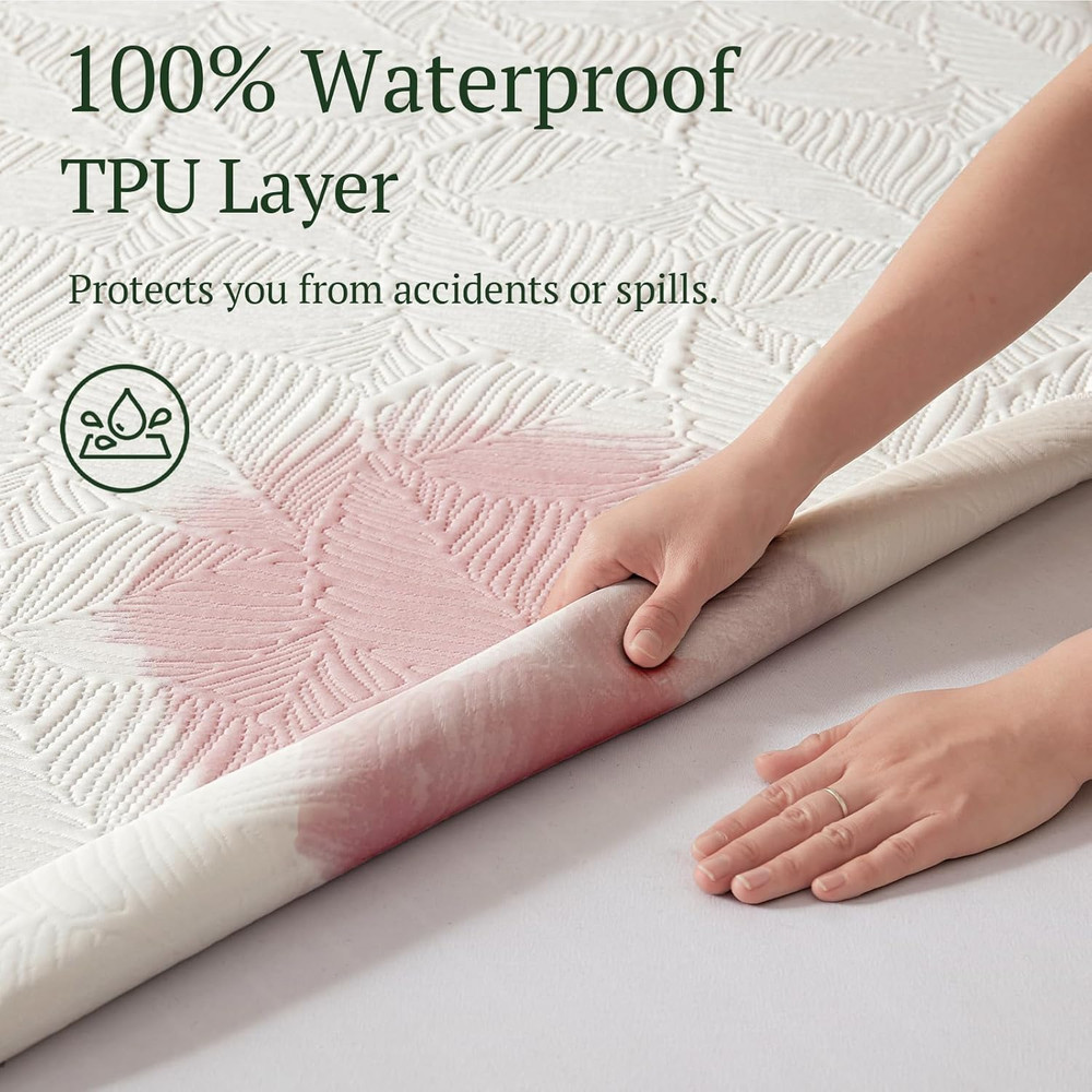 King Size Waterproof Mattress Protector,Breathable Noiseless Mattress Protector