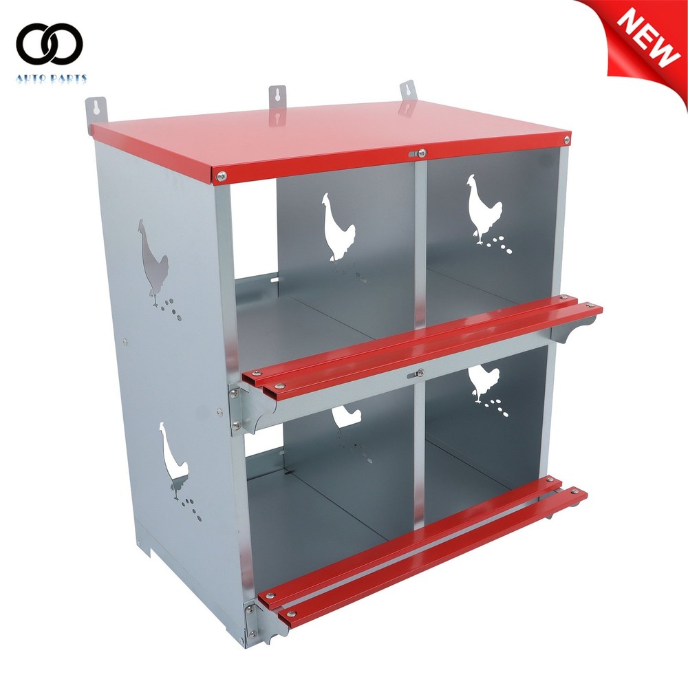 For Hens Metal Poultry Nest Box Wall Mount 4 Compartment Chicken Nesting Boxes