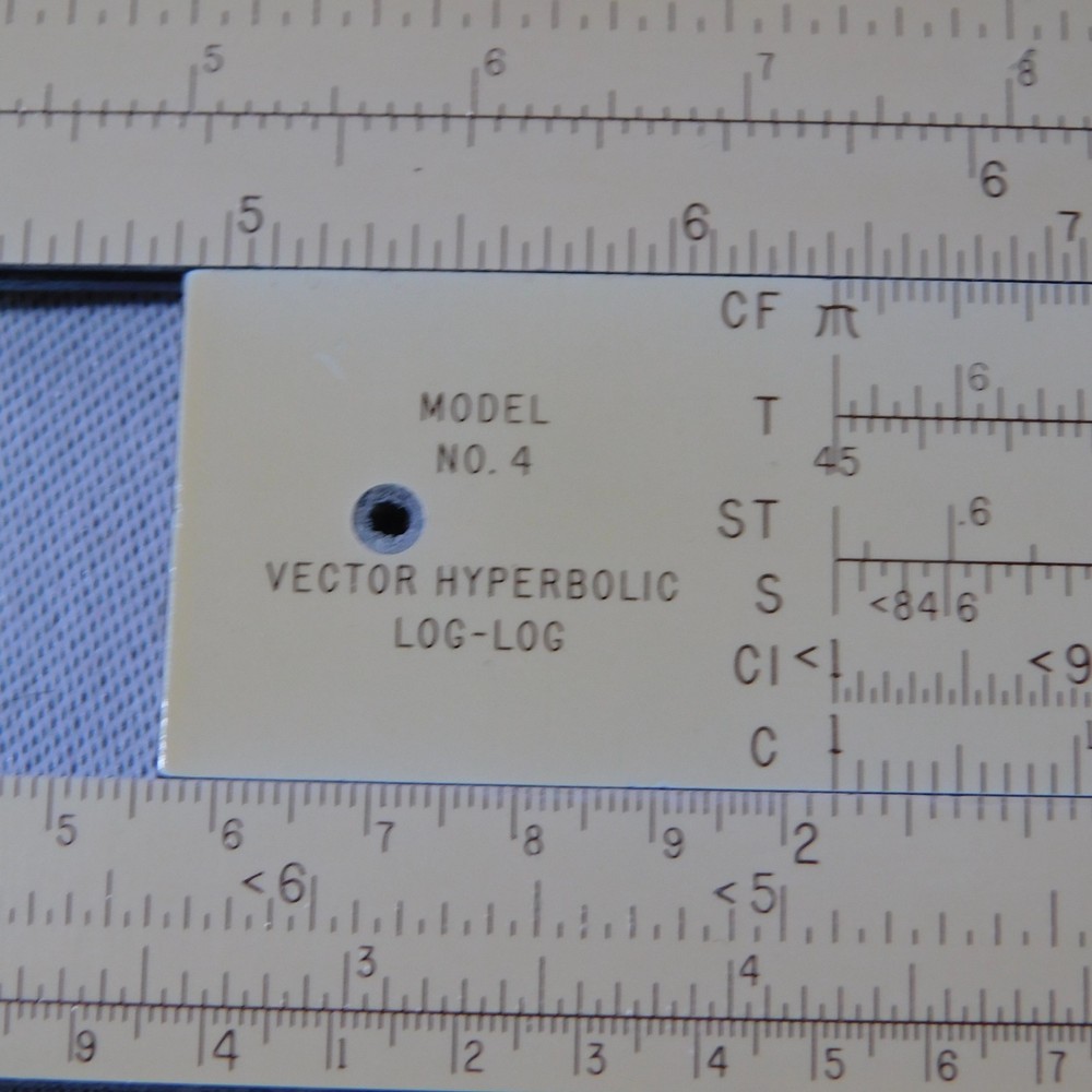 Pickett & Eckel Inc Slide Ruler Model 4 1949 Vector Hyperbolic Log Leather Case