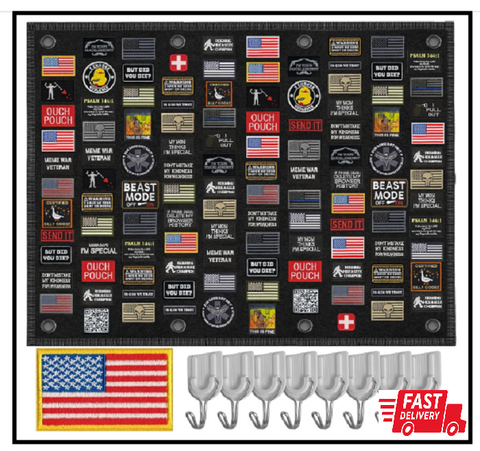 Tactical Patch Board (40" X 28") | Morale Patch Hanging Wall Panel Display Holde