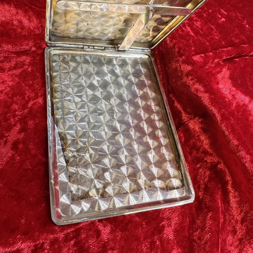 Vintage Solid Sterling Silver Hallmarked Mexican Aztec Cigarette Case