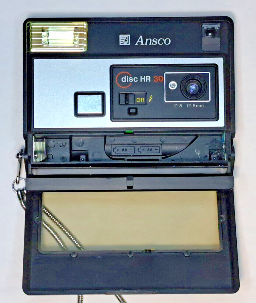 Vtg ANSCO Disc HR 30 Camera w/ Sensor Flash/ Motor Drive