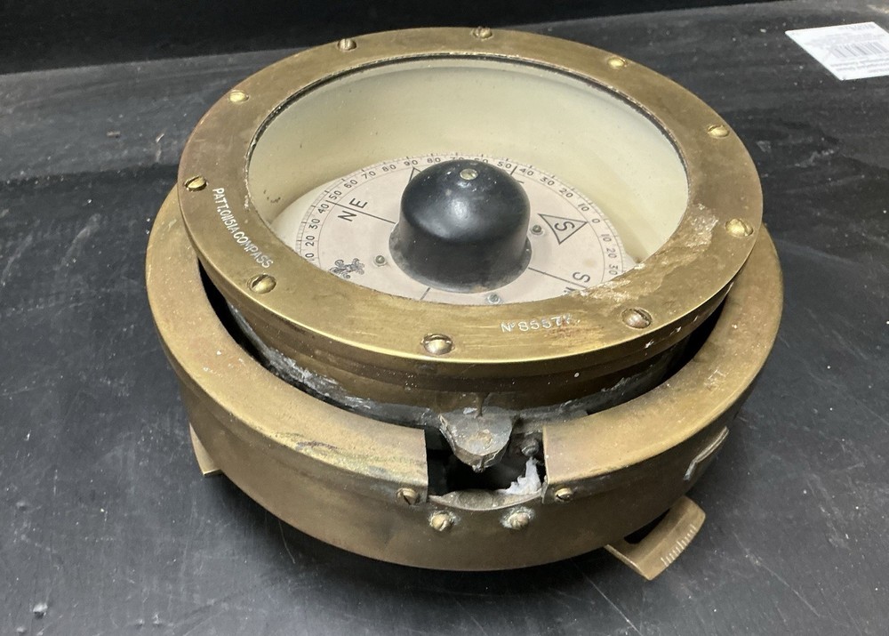 Brass Pattern.01151A Compass For A Vintage Airplane Working Condition
